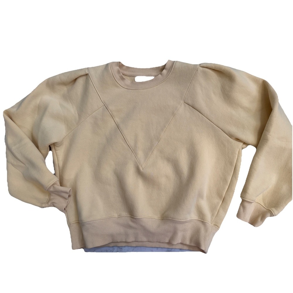 All Row Sweatshirt Womens Small Yellow Pullover Crewneck Outdoors Solid Ladies